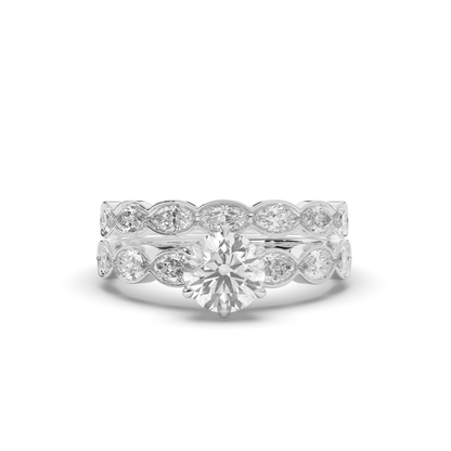 Vintage Marquise Lab-Grown Diamond Bridal Ring Set