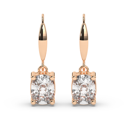 Elegant Oval Lab-Grown Diamond Dangle Earrings