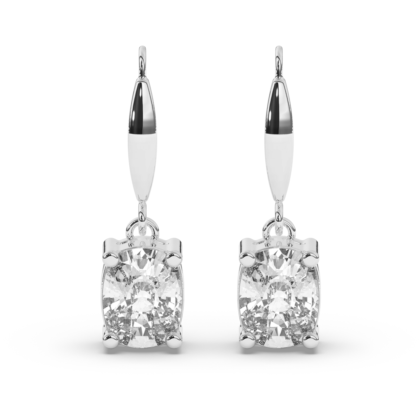 Elegant Oval Lab-Grown Diamond Dangle Earrings