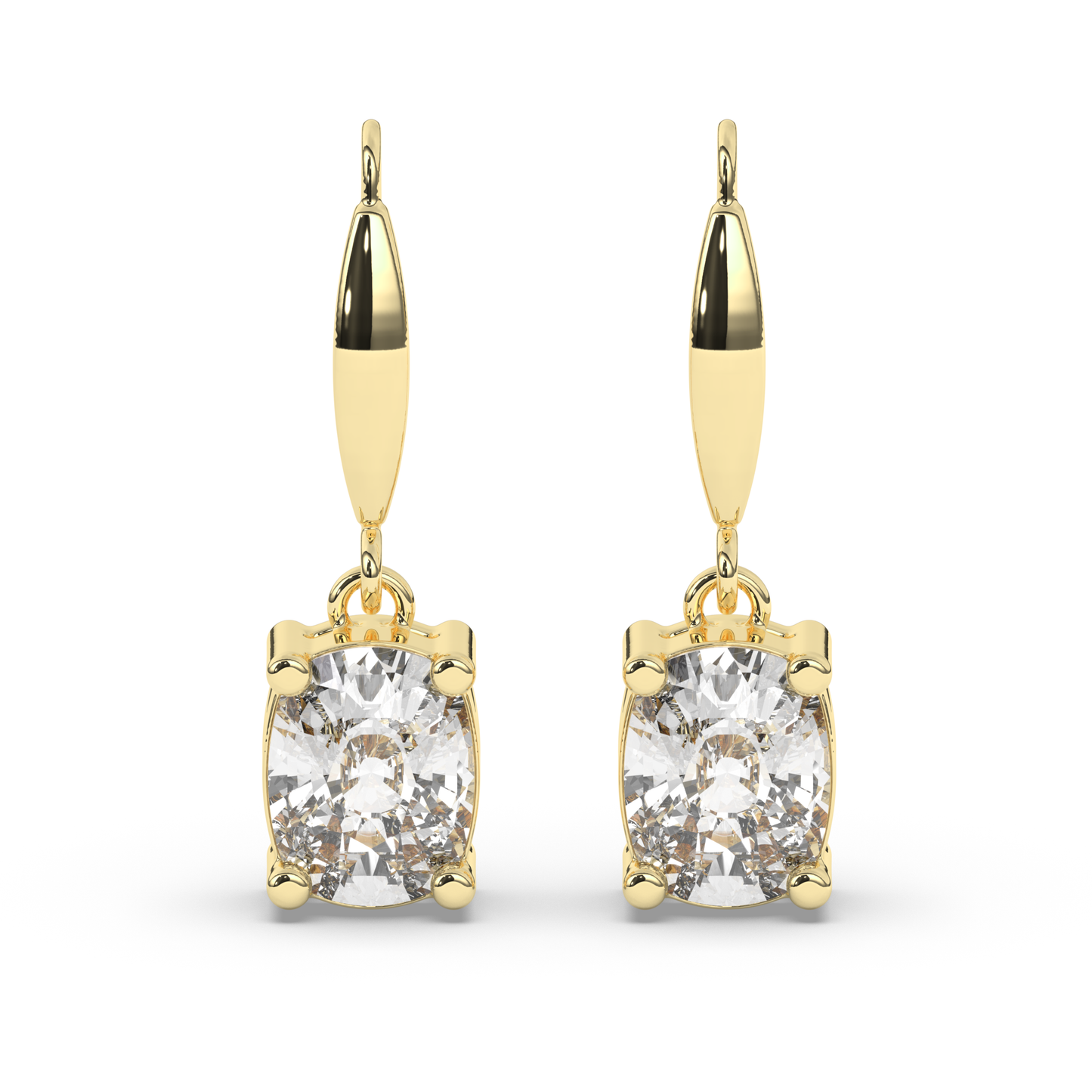 Elegant Oval Lab-Grown Diamond Dangle Earrings