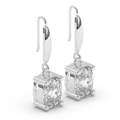 Elegant Oval Lab-Grown Diamond Dangle Earrings