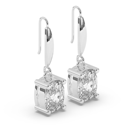 Elegant Oval Lab-Grown Diamond Dangle Earrings