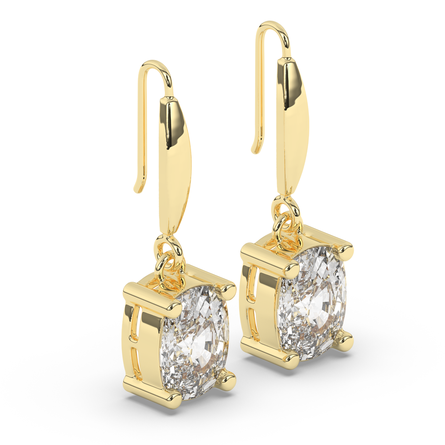 Elegant Oval Lab-Grown Diamond Dangle Earrings