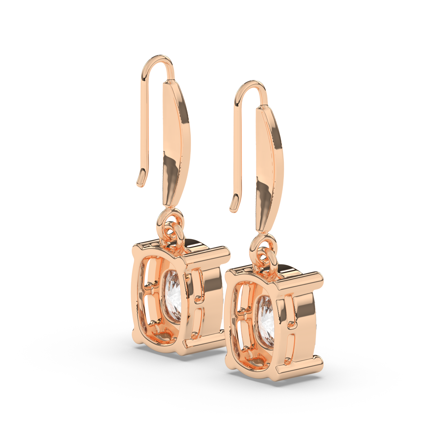 Elegant Oval Lab-Grown Diamond Dangle Earrings