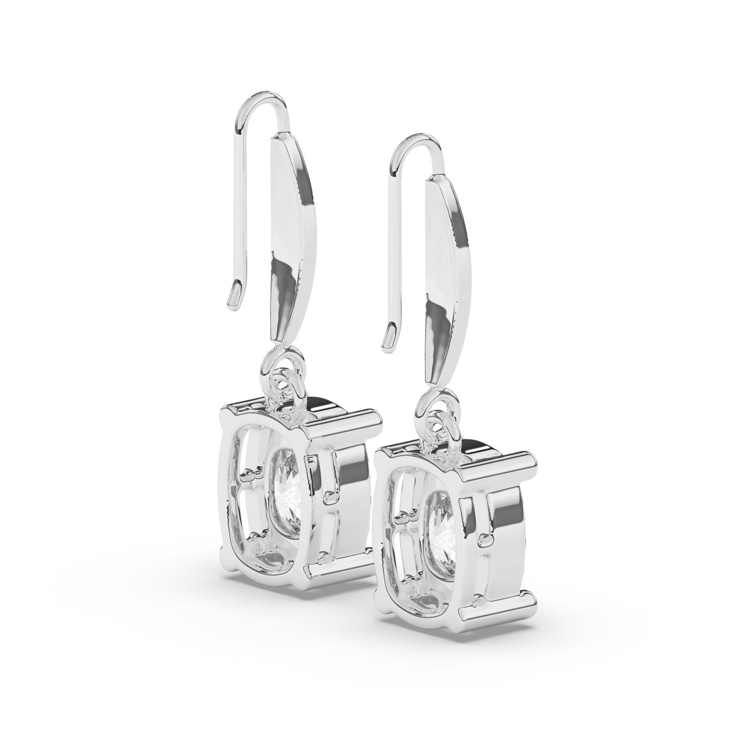 Elegant Oval Lab-Grown Diamond Dangle Earrings