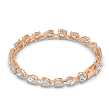 Multi-Cut Lab-grown Diamond Flexible Tennis Bracelet