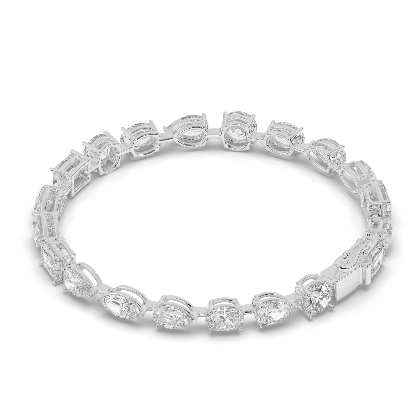 Multi-Cut Lab-grown Diamond Flexible Tennis Bracelet