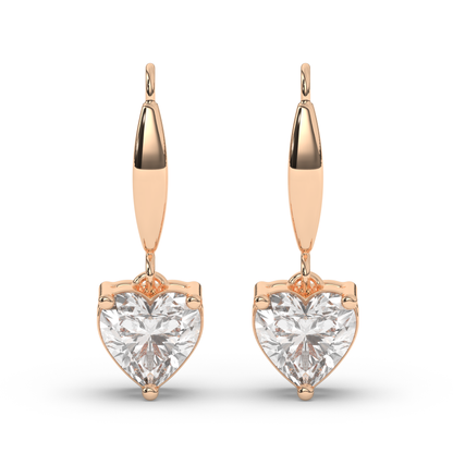 Heart-Shaped Lab-Grown Diamond Dangle Earrings