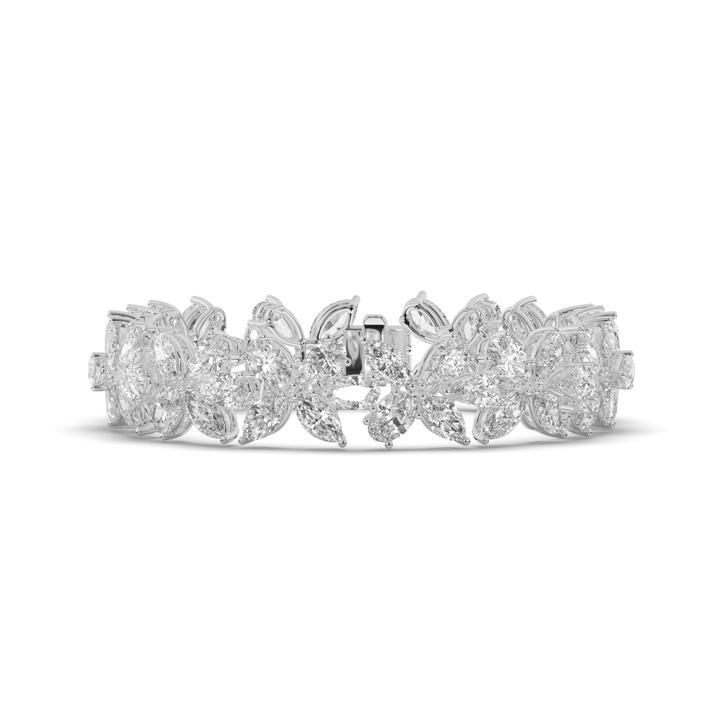 Pear Shaped Butterflyl Lab grown Diamond Fashion Tennis Bracelet