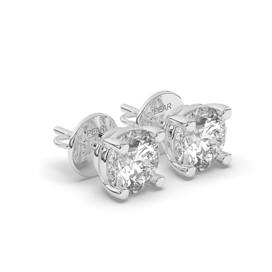 Elegant Round Lab-Grown Diamond Solitaire Studs