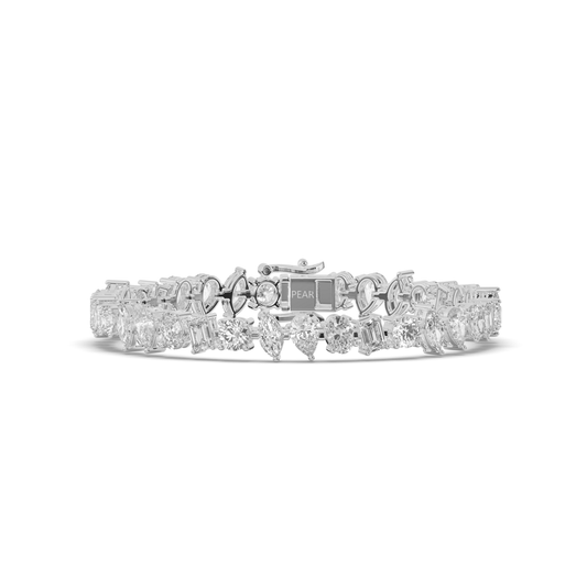 Wide Pear-Shaped Lab-grown Diamond Tennis Bracelet