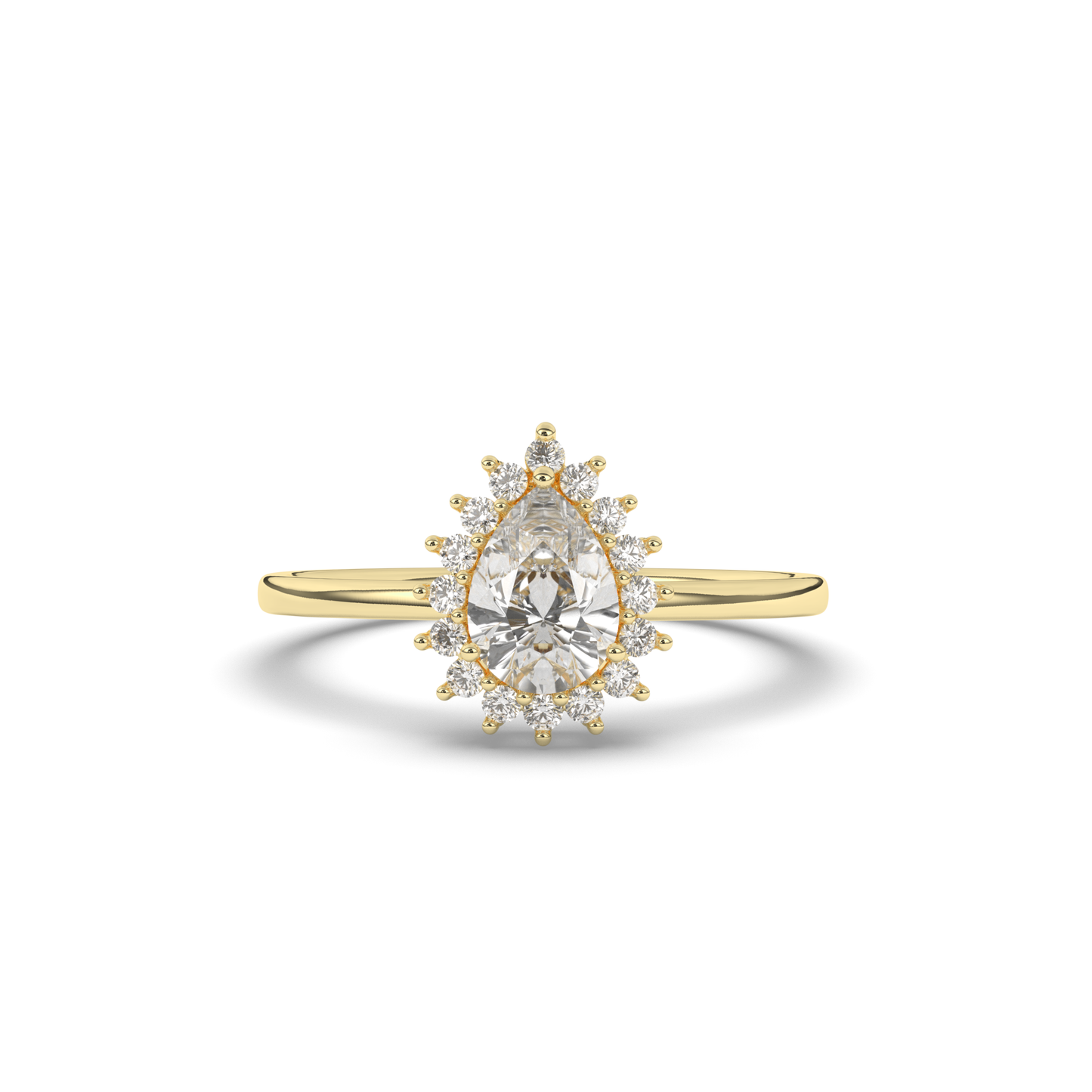 Pear Halo Lab-Grown Diamond Engagement Ring