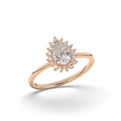 Pear Halo Lab-Grown Diamond Engagement Ring