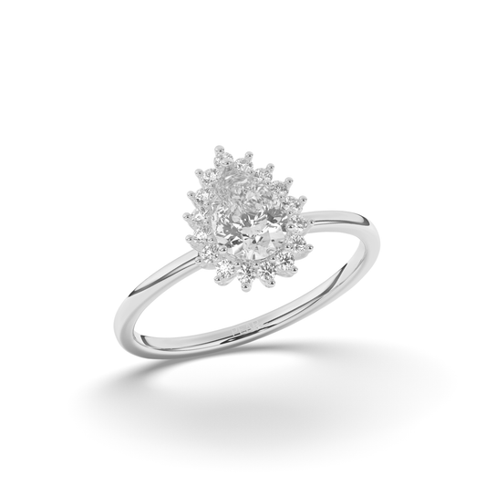 Pear Halo Lab-Grown Diamond Engagement Ring