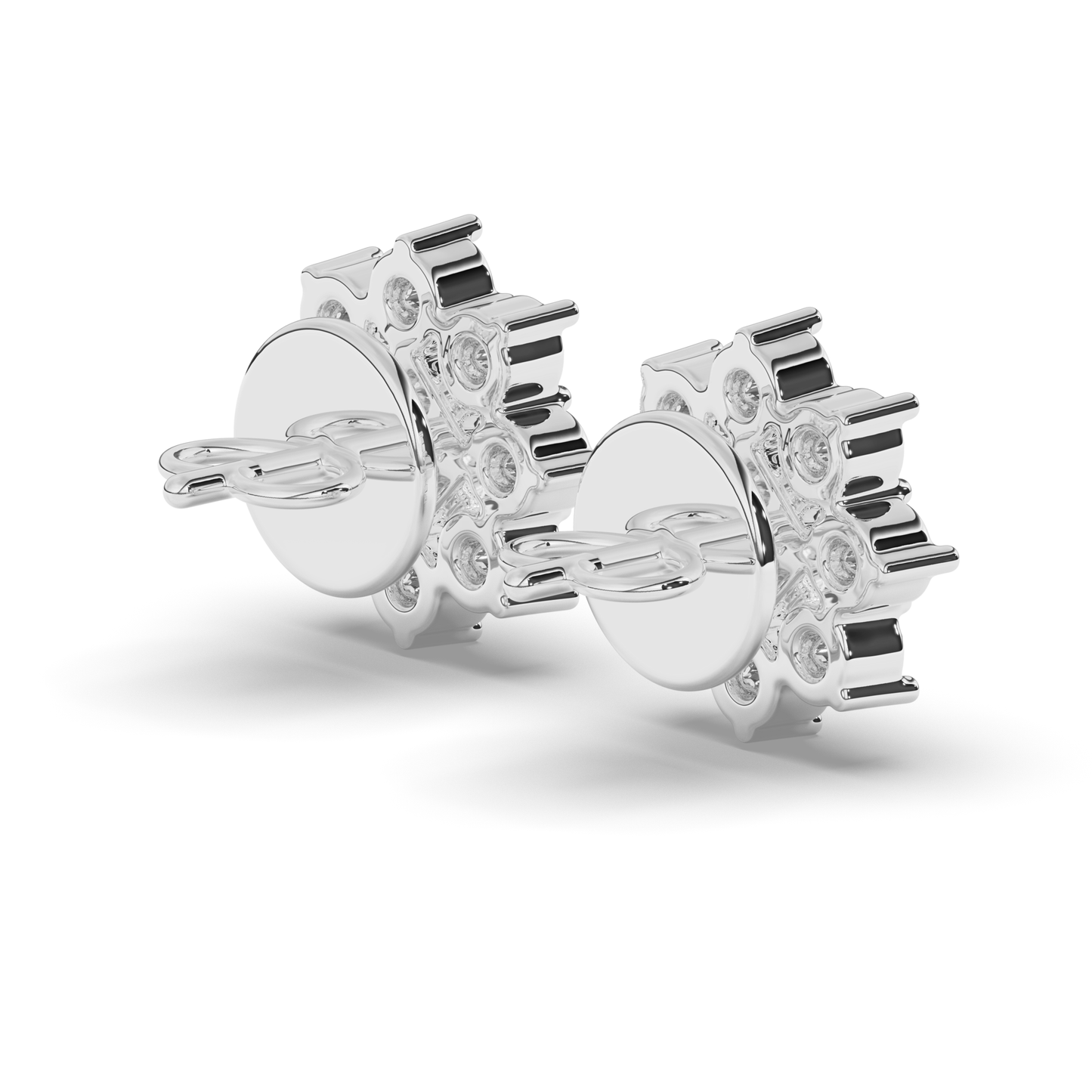 Chic Cluster Round & Princess Lab-Grown Diamond Earrings