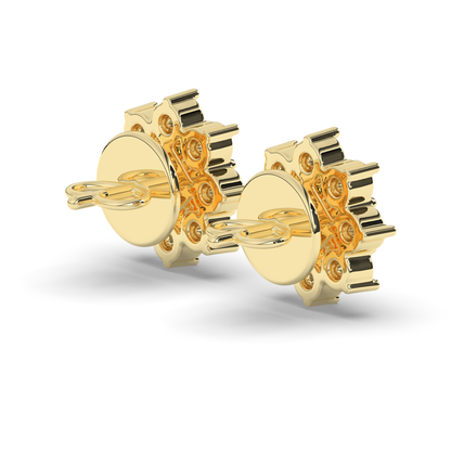 Chic Cluster Round & Princess Lab-Grown Diamond Earrings