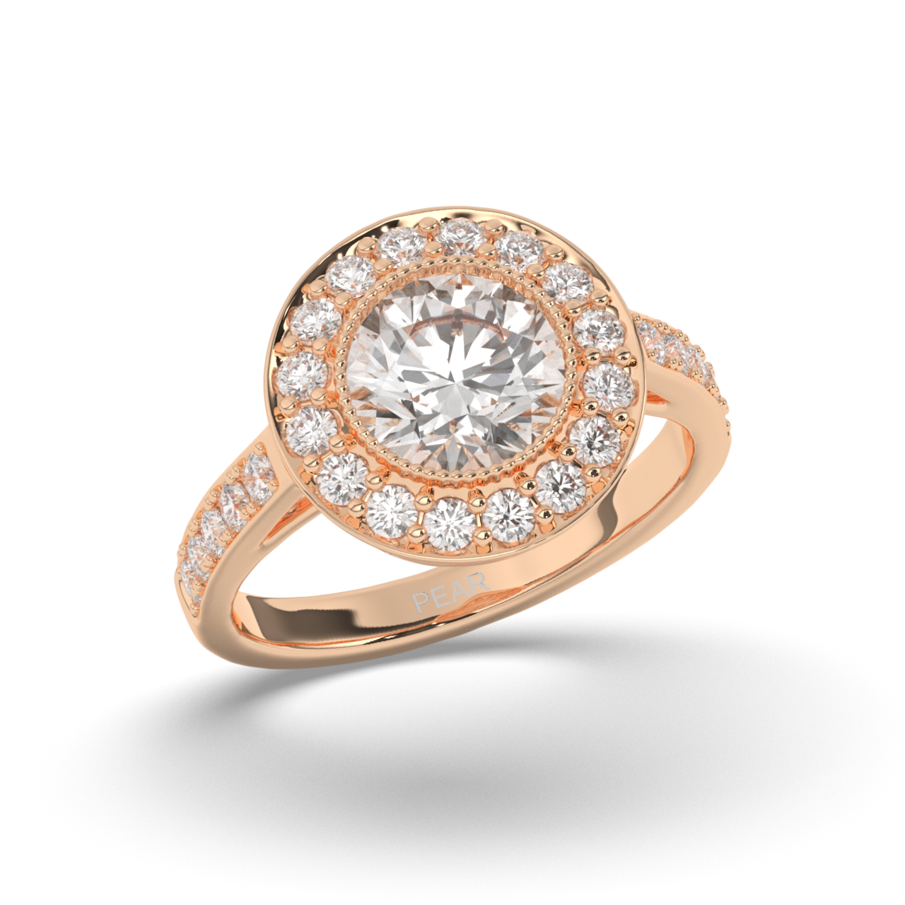 Round Lab-Grown Diamond Halo Engagement Ring