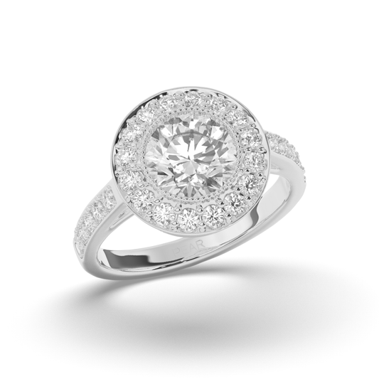 Round Lab-Grown Diamond Halo Engagement Ring