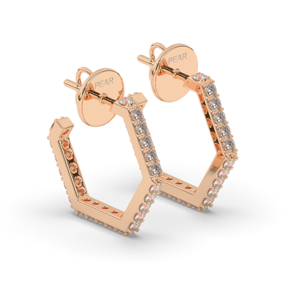 Modern Hexa Lab-Grown Diamond Huggies and Hoops