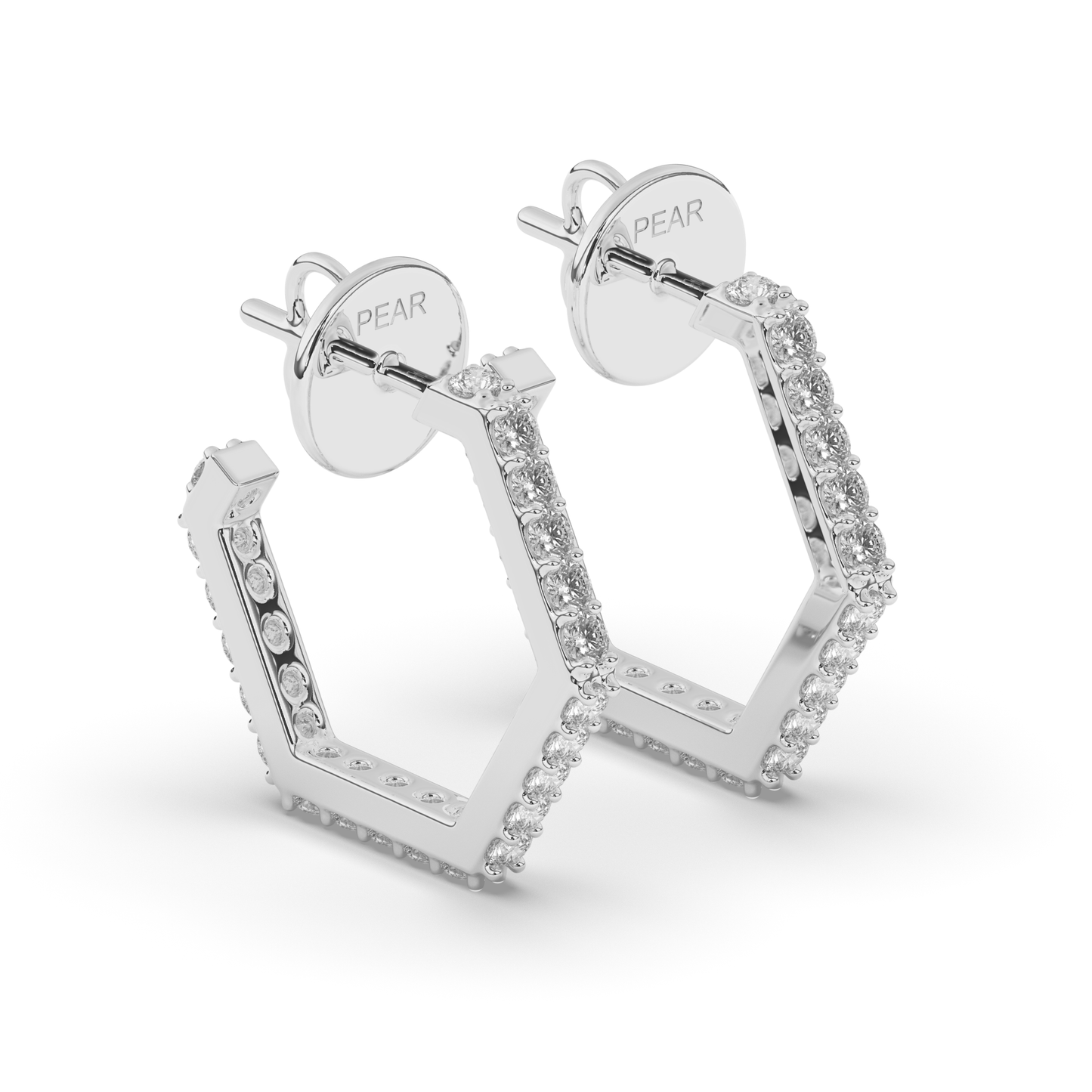 Modern Hexa Lab-Grown Diamond Huggies and Hoops