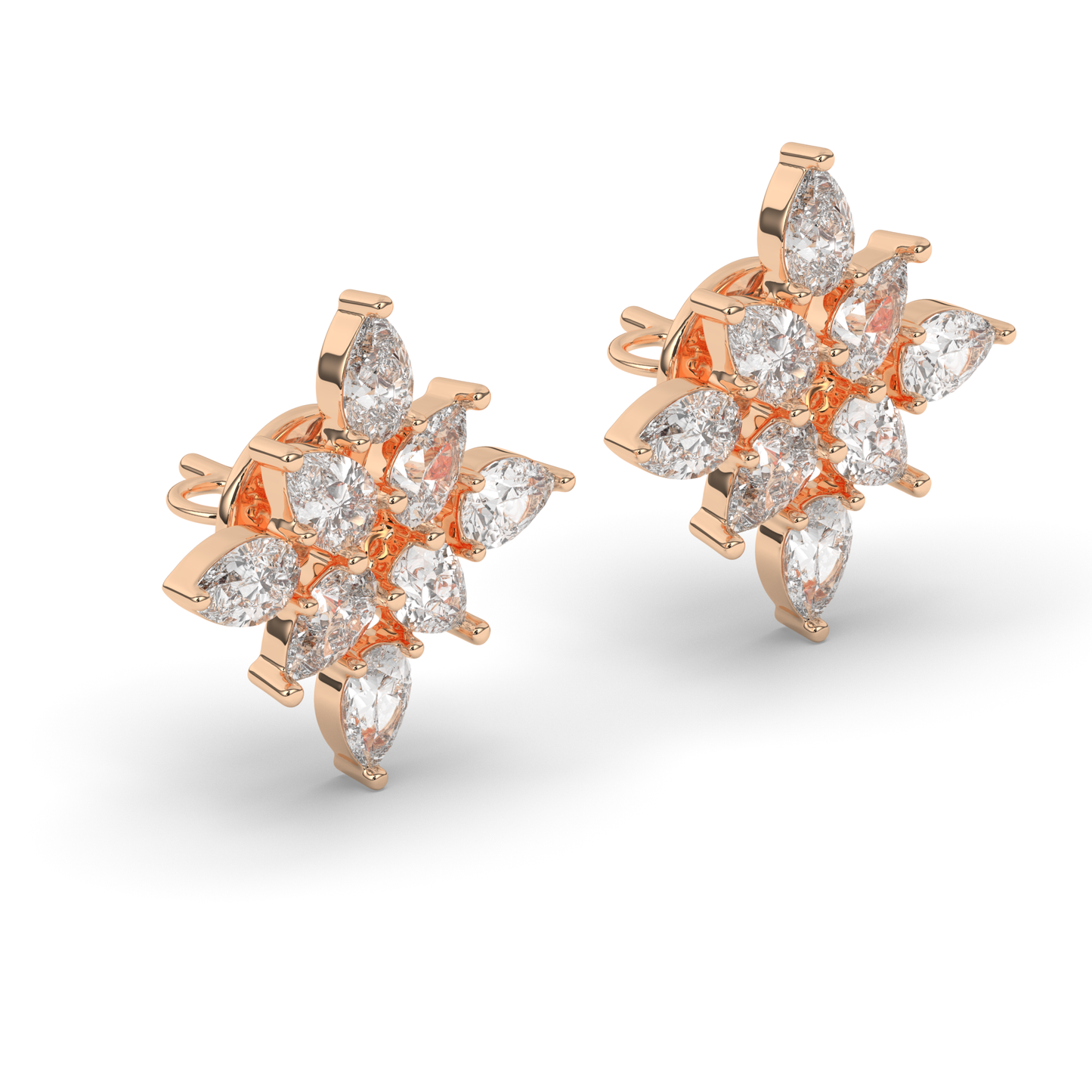 Round & Baguette Lab-Grown Diamond Luxe Cluster Earrings