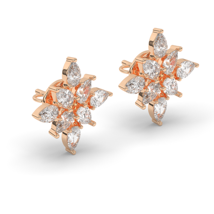 Round & Baguette Lab-Grown Diamond Luxe Cluster Earrings