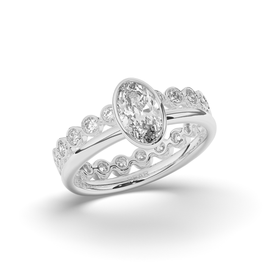 Oval Bezel Wedding Ring