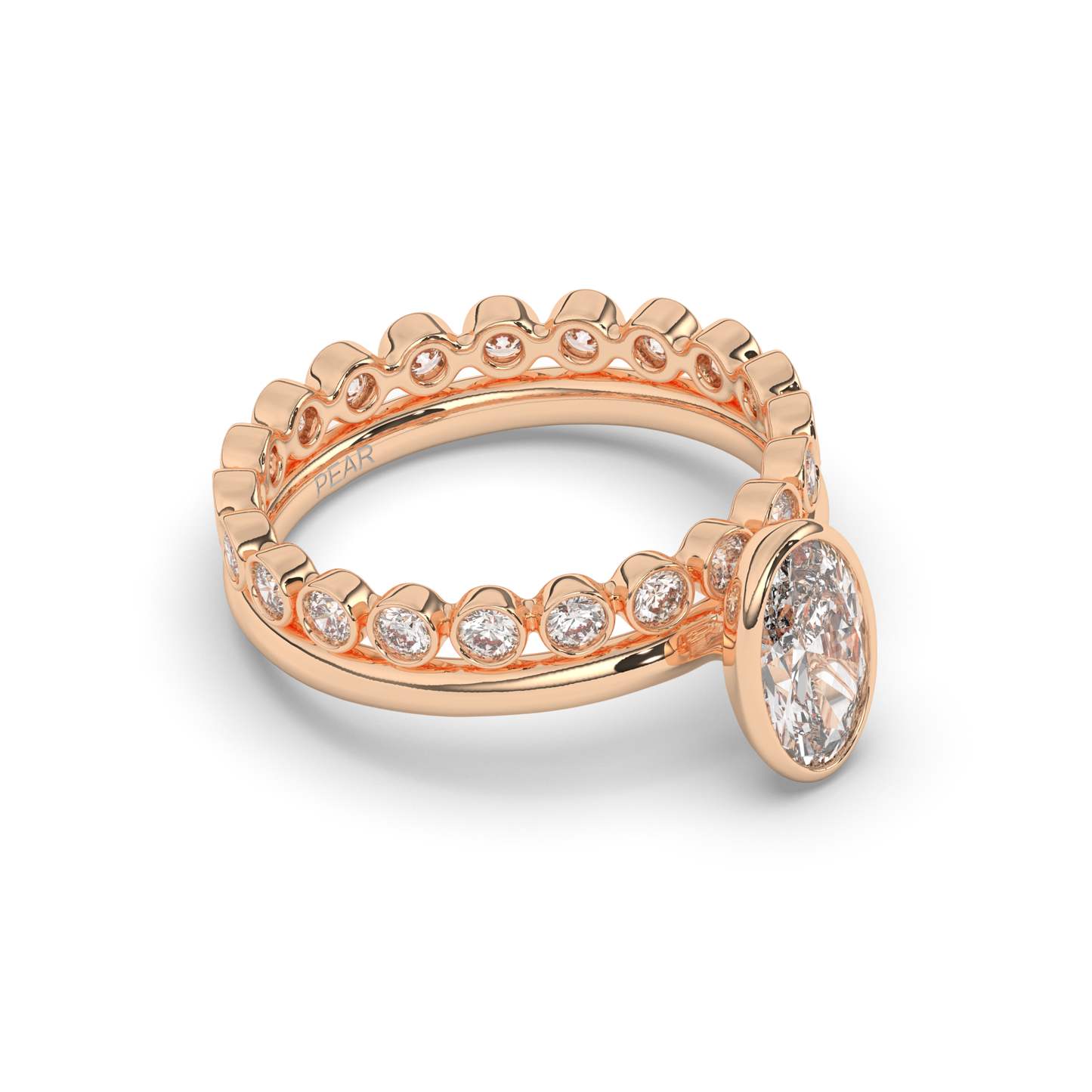 Oval Bezel Wedding Ring