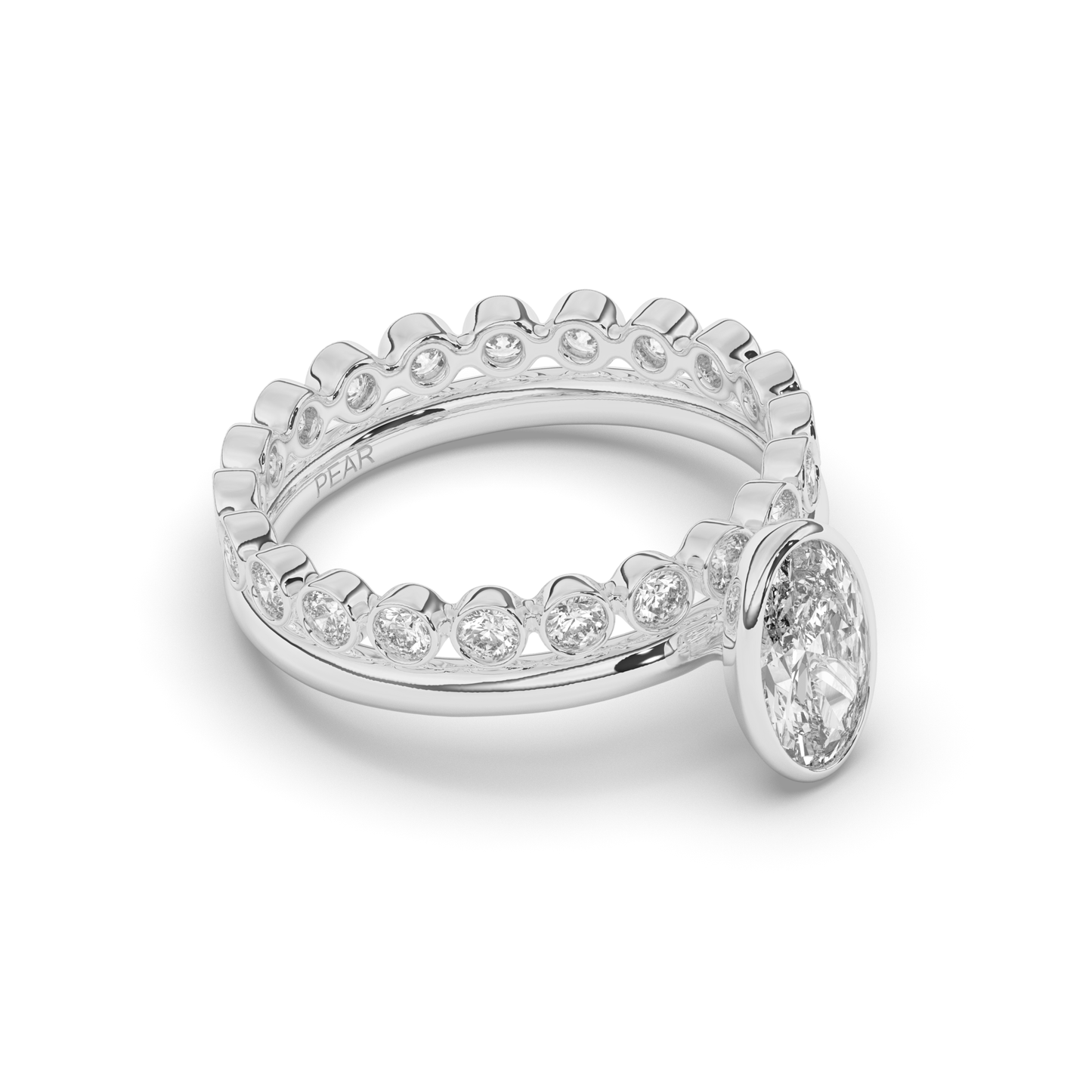 Oval Bezel Wedding Ring