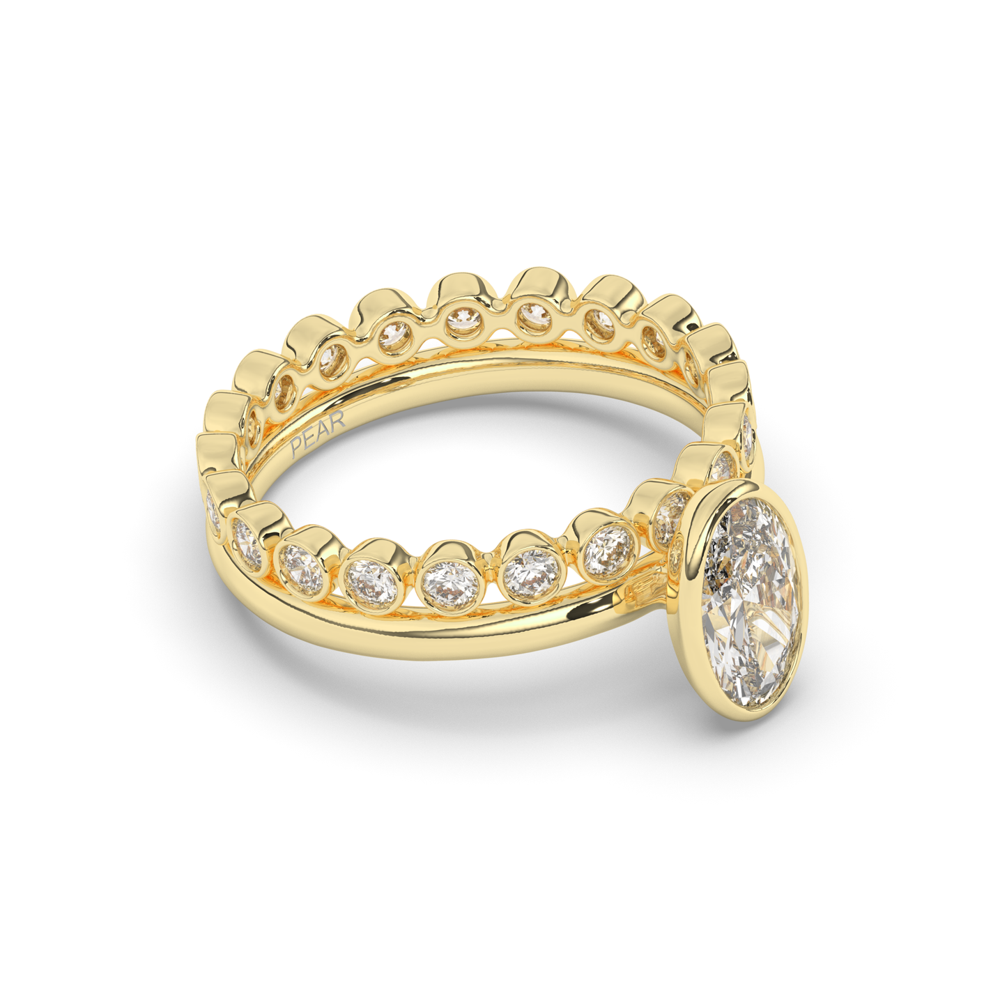 Oval Bezel Wedding Ring