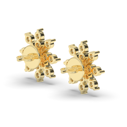 Round & Baguette Lab-Grown Diamond Luxe Cluster Earrings