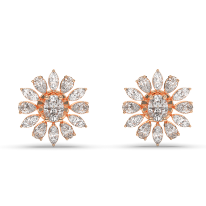 Exquisite Mixed Shape Lab-Grown Diamond Cluster Earrings