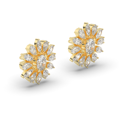 Exquisite Mixed Shape Lab-Grown Diamond Cluster Earrings