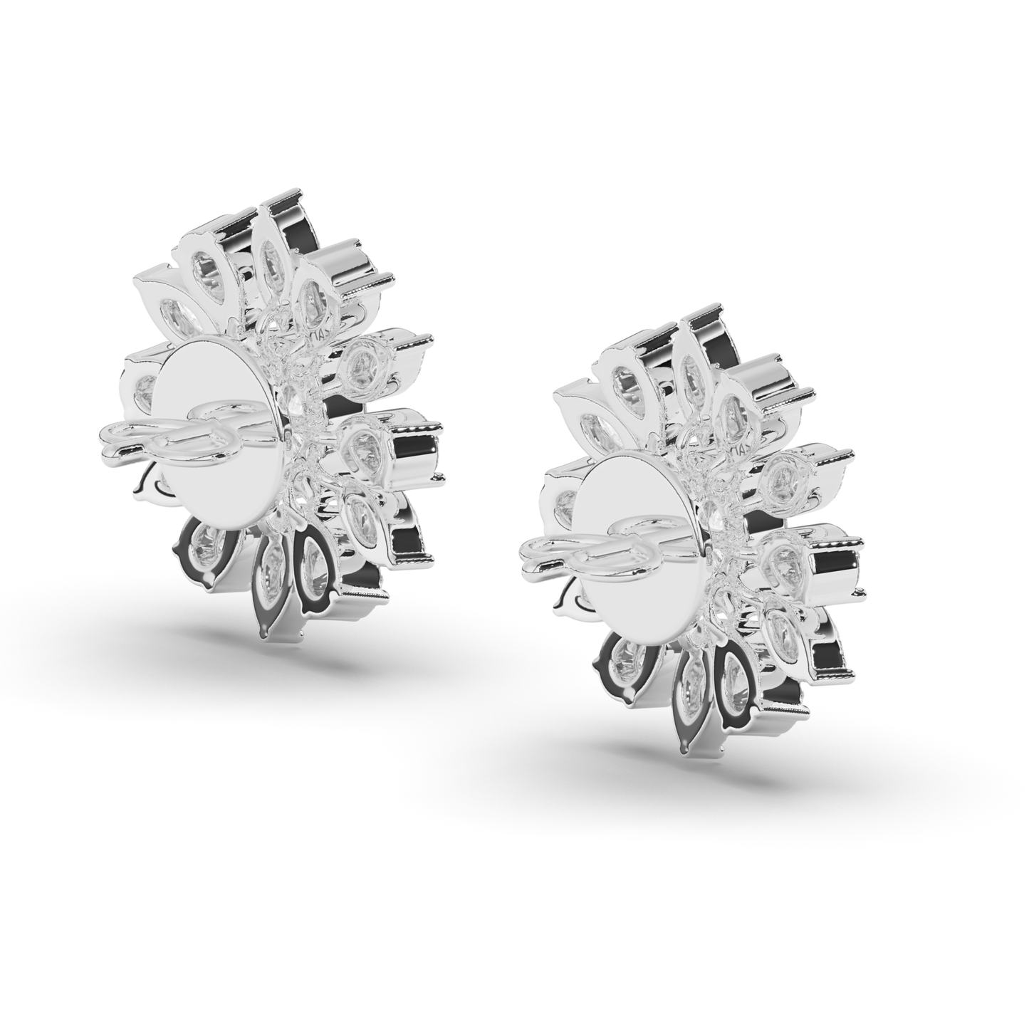 Exquisite Mixed Shape Lab-Grown Diamond Cluster Earrings