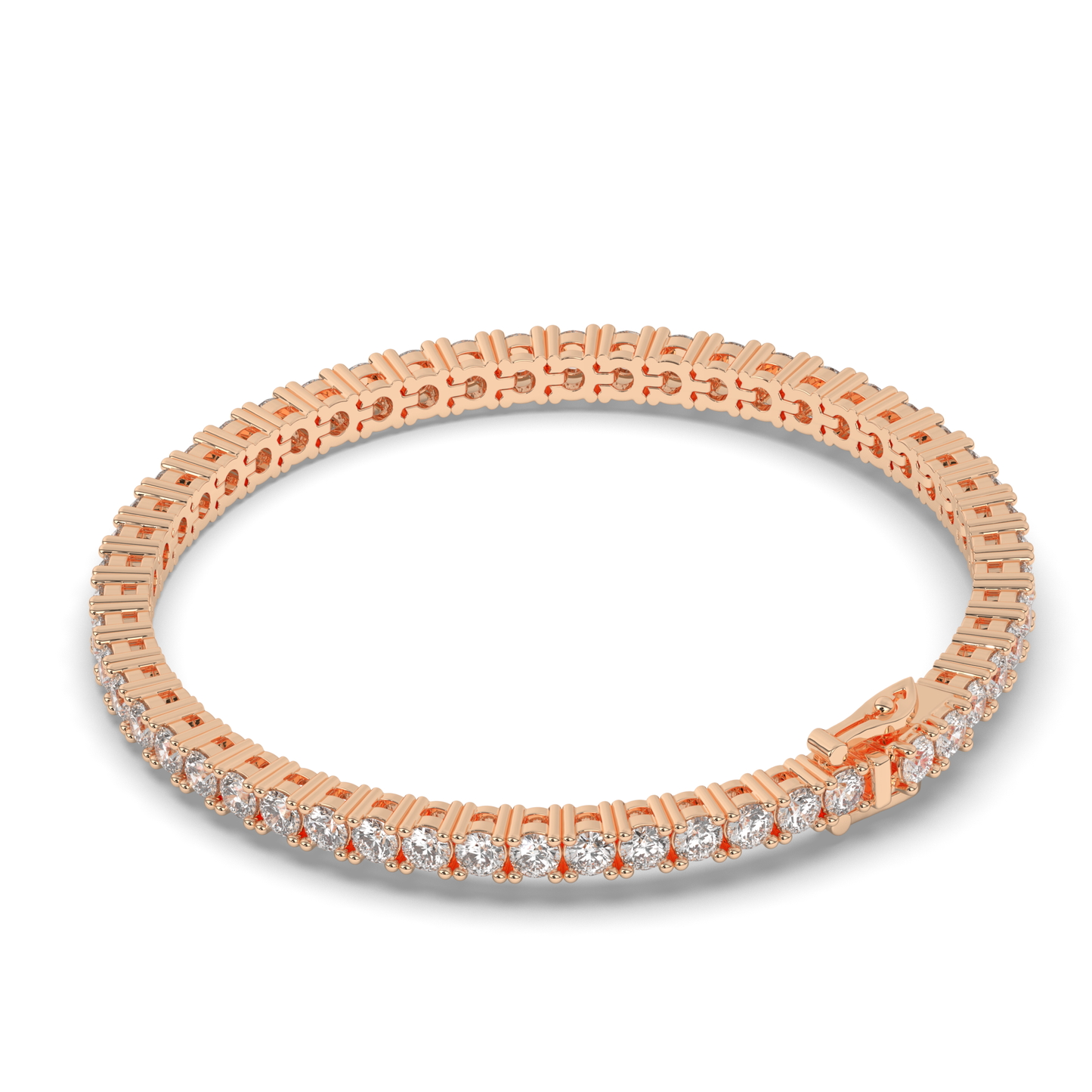 Sterling Round Lab-grown Diamond Bracelet