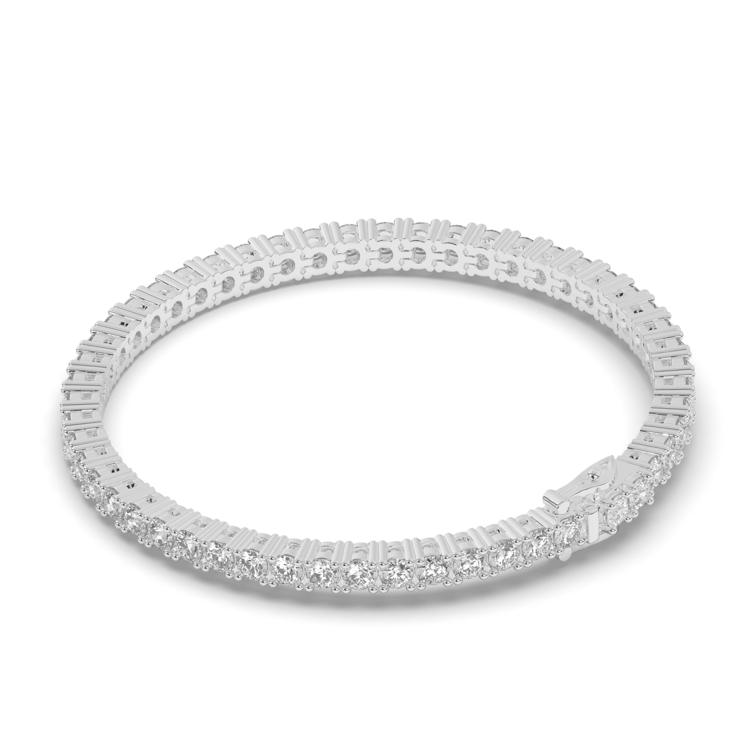 Sterling Round Lab-grown Diamond Bracelet