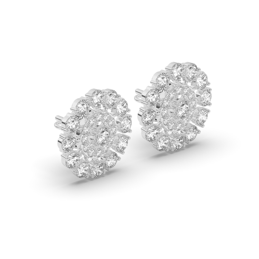 Ethereal Sparkle Round Lab-Grown Diamond Earrings