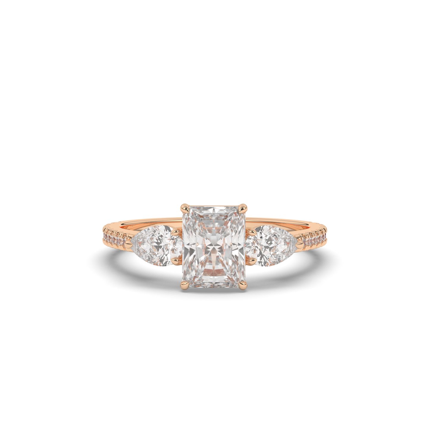 Three Stone Radiant Lab-Grown Diamond Ring