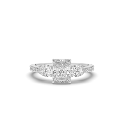 Three Stone Radiant Lab-Grown Diamond Ring