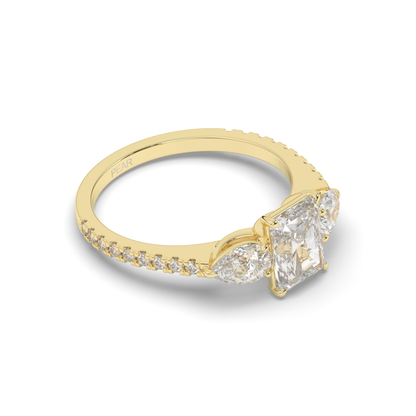 Three Stone Radiant Lab-Grown Diamond Ring