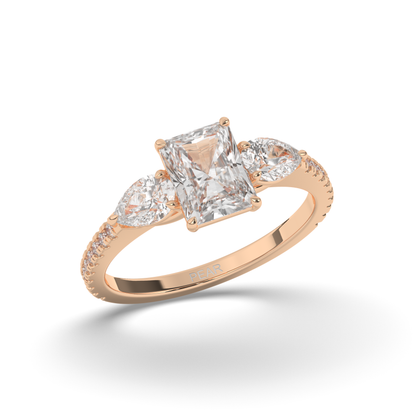 Three Stone Radiant Lab-Grown Diamond Ring