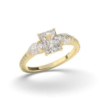 Three Stone Radiant Lab-Grown Diamond Ring