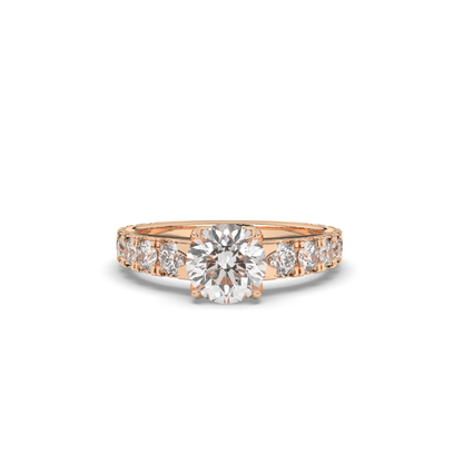 Lab-Grown Diamonds Classic Round Solitaire with Side Stones Ring