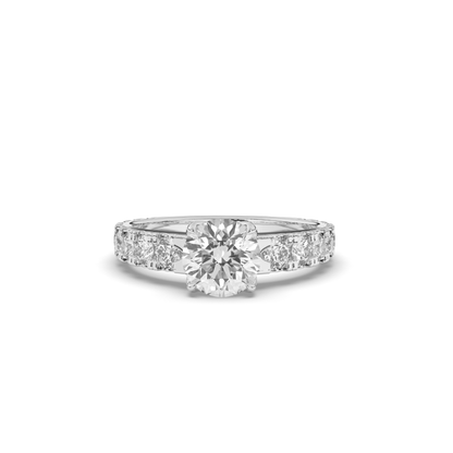 Lab-Grown Diamonds Classic Round Solitaire with Side Stones Ring