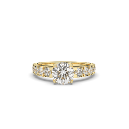 Lab-Grown Diamonds Classic Round Solitaire with Side Stones Ring