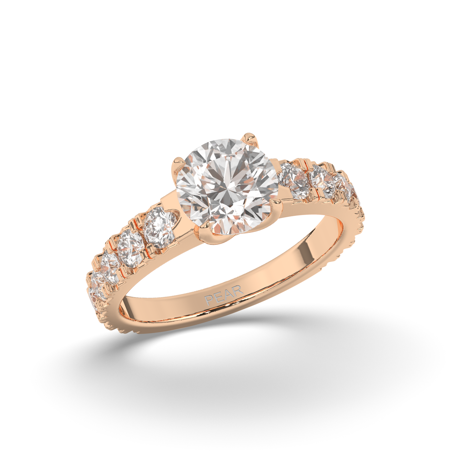 Lab-Grown Diamonds Classic Round Solitaire with Side Stones Ring