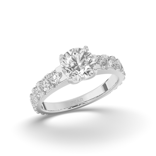 Lab-Grown Diamonds Classic Round Solitaire with Side Stones Ring