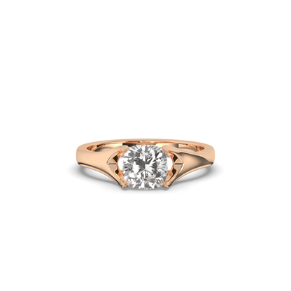 Round Lab-Grown Diamond Solitaire Cushion Ring