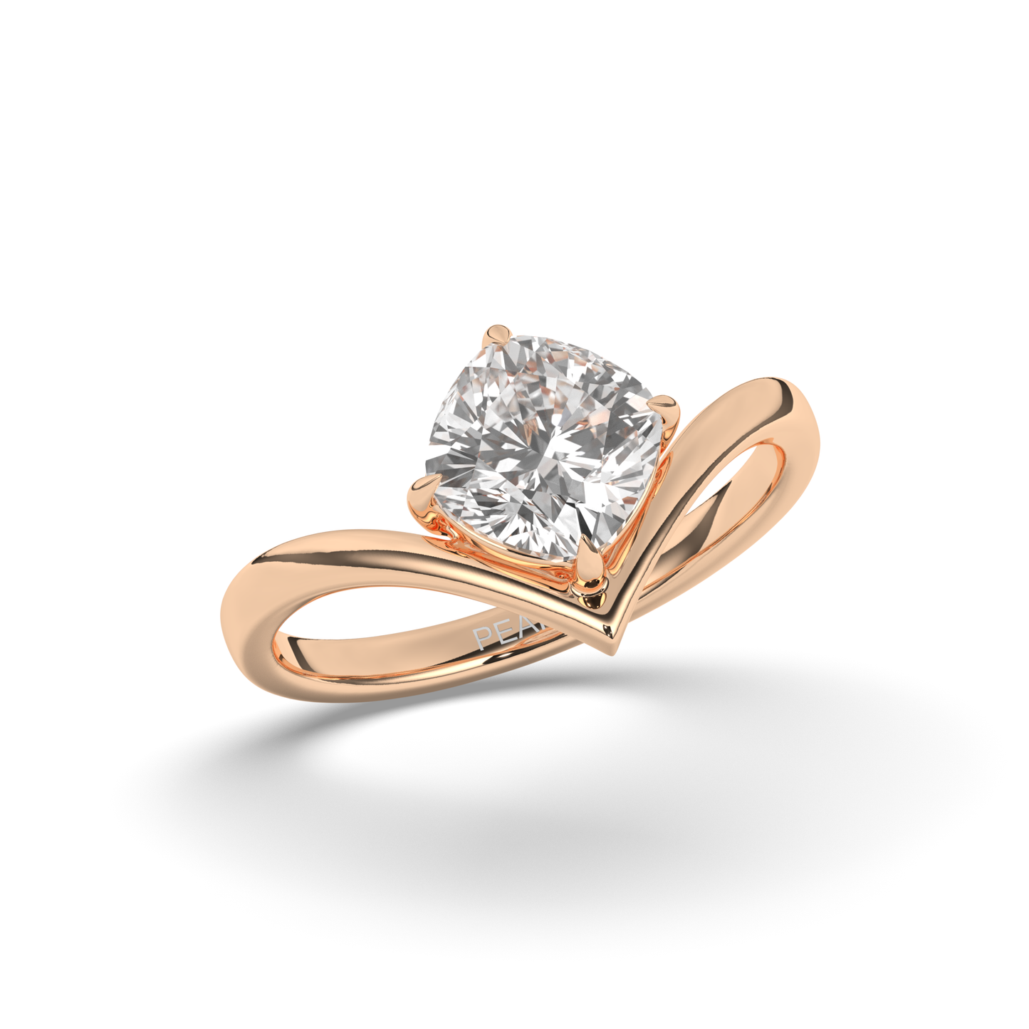 Cushion Lab-Grown Diamond Solitaire Ring