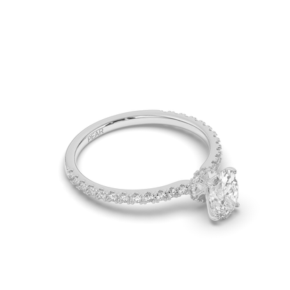 Lab-Grown Diamonds Solitaire Oval Side Stone Ring